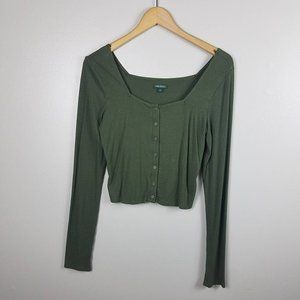 Wild Fable Ribbed LS Crop Top Size Small